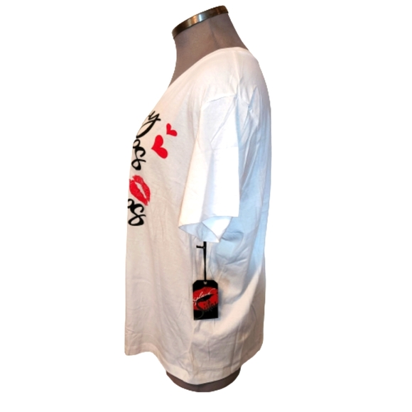 CURVY HIPS & RED LIPS ♡ CUTE WHITE TEE ♡ 3x ♡ NWT - Picture 4 of 9